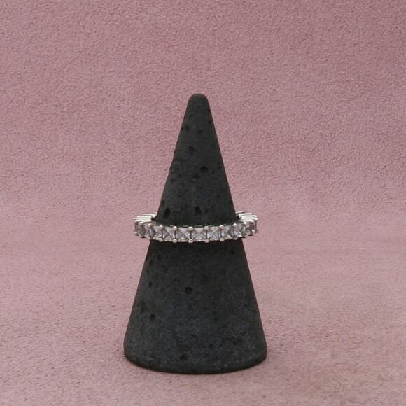 Sterling Jewelry - ⚡clearance⚡ sterling silver princess-cut cz eternity stack band ring size 5.75